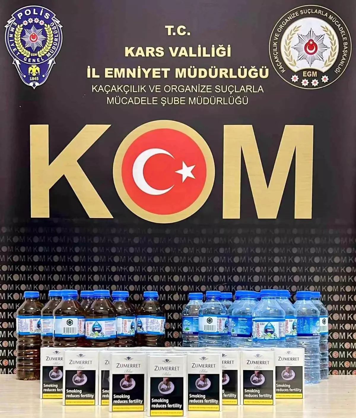 Sarıkamış’ta Kaçak İçki ve Makaron Operasyonu