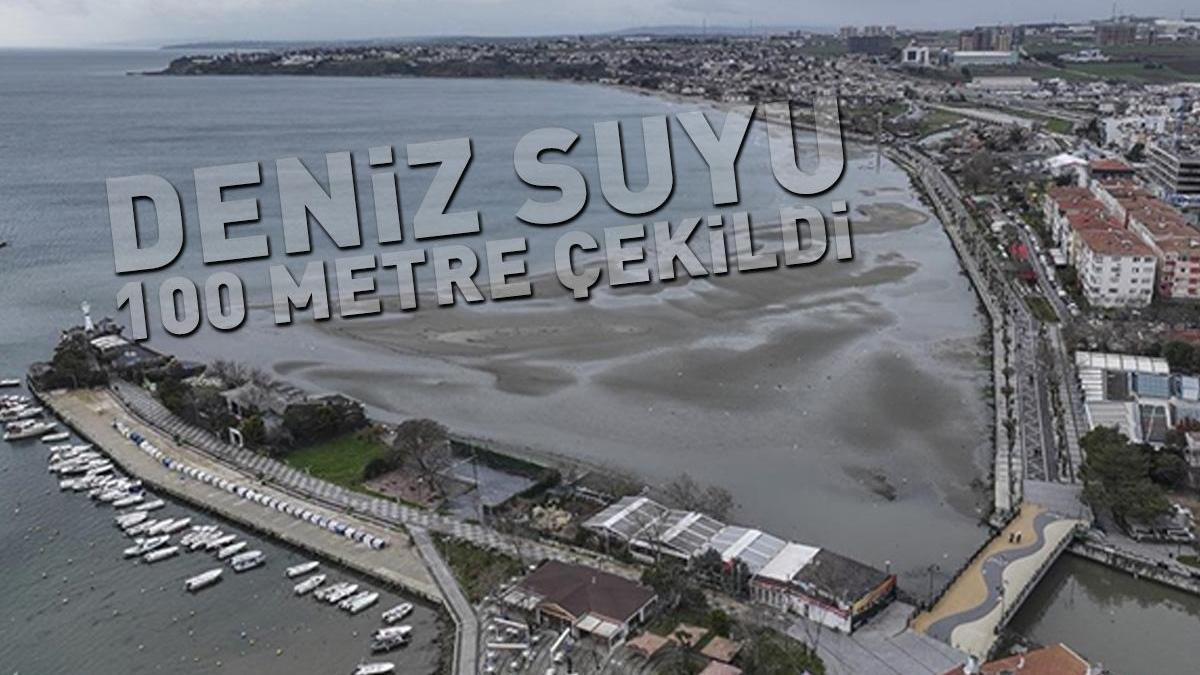 İstanbul’da korkutan görüntü! Deniz suyu 100 metre çekildi, sahilde adacıklar oluştu